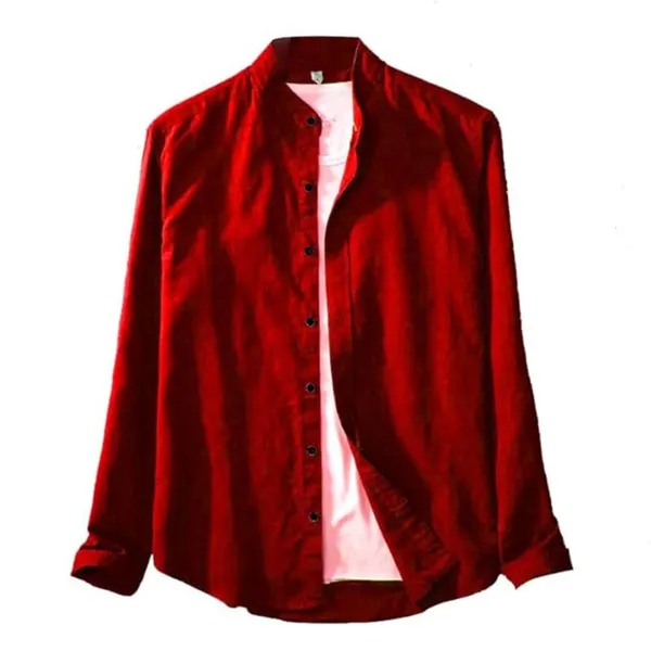 Rebelify_Mens_Red_Cotton_Blend_Solid_Regular_Relaxed_Fit_Long_Sleeve_Chinese_Collar_Button_Down_Formal_XL_Size_Shirt_(Formal_PC_Full_Sleeve_Red_(XL))