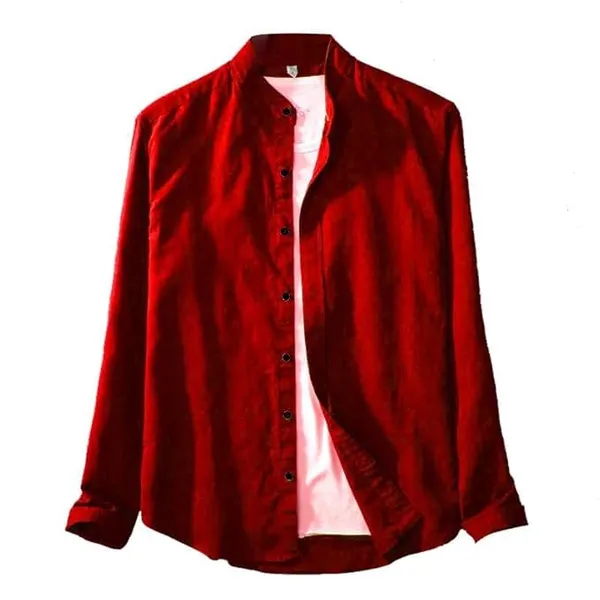 Rebelify_Mens_Red_Cotton_Blend_Solid_Regular_Relaxed_Fit_Long_Sleeve_Chinese_Collar_Button_Down_Formal_XL_Size_Shirt_(Formal_PC_Full_Sleeve_Red_(XL))