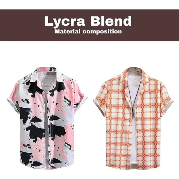 Rebelify_Men's_Lycra_Bland_Shirt_with_Half_Sleeves_Button_Down_Closure_Round_Collar_Neck_Printed_Pattern_Relaxed_Fit_and_Standard_Length_Pink,_Orange