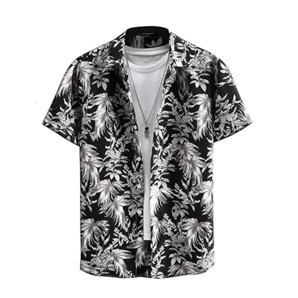 Rebelify_Half_Sleeve_Printed_Shirts_for_Men_Regular_Fit_Printed_Spread_Collar_Casual_Shirt_Lycra_Fabric_with_Combo_Shirt_(Pack_of_2)_Pink,_Black