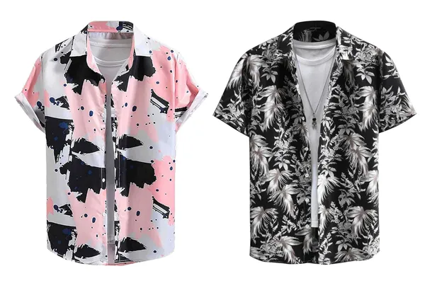 Rebelify_Half_Sleeve_Printed_Shirts_for_Men_Regular_Fit_Printed_Spread_Collar_Casual_Shirt_Lycra_Fabric_with_Combo_Shirt_(Pack_of_2)_Pink,_Black