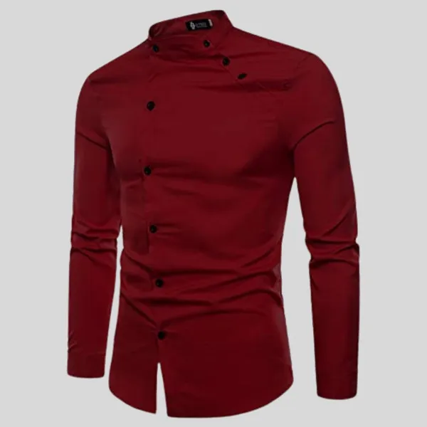 Rebelify_Men_Solid_Casual_Mandarin_Collar_Shirt_||_Combo_Shirt_(Pack_of_2)_Maroon,_Black