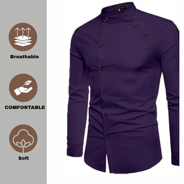 Rebelify_Men_Solid_Casual_Mandarin_Collar_Shirt_||_Combo_Shirt_(Pack_of_2)_Purple,_Black