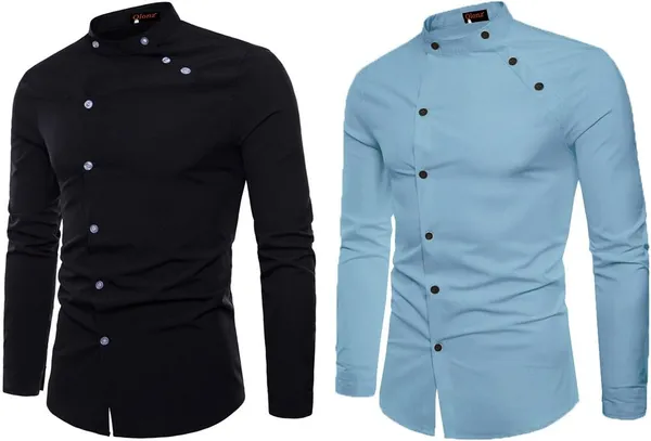 Rebelify_Men_Solid_Casual_Mandarin_Collar_Shirt_||_Combo_Shirt_(Pack_of_2)_Sky_Blue,_Black