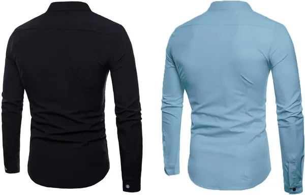 Rebelify_Men_Solid_Casual_Mandarin_Collar_Shirt_||_Combo_Shirt_(Pack_of_2)_Sky_Blue,_Black