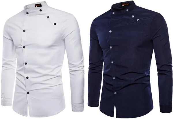 Rebelify_Men_Solid_Casual_Mandarin_Collar_Shirt_||_Combo_Shirt_(Pack_of_2)_White,_Blue