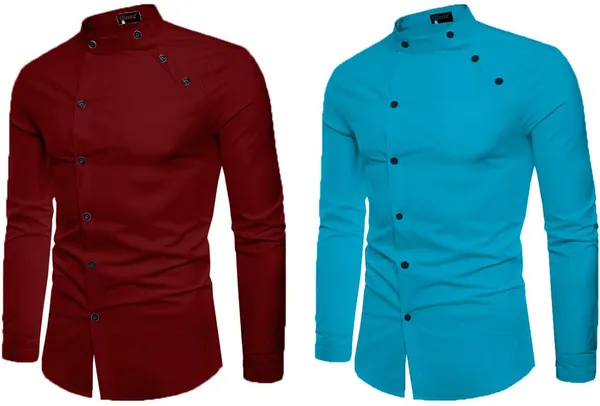 Rebelify_Men_Solid_Casual_Mandarin_Collar_Shirt_||_Combo_Shirt_(Pack_of_2)