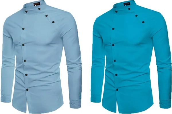 Rebelify_Men_Solid_Casual_Mandarin_Collar_Shirt_||_Combo_Shirt_(Pack_of_2)