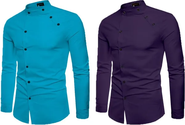 Rebelify_Men_Solid_Casual_Mandarin_Collar_Shirt_||_Combo_Shirt_(Pack_of_2)