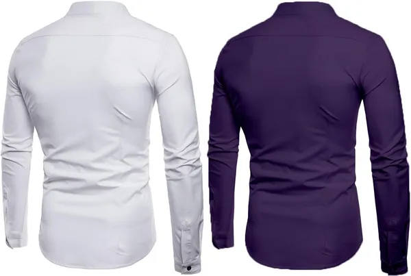Rebelify_Men_Solid_Casual_Mandarin_Collar_Shirt_||_Combo_Shirt_(Pack_of_2)_Purple,_White