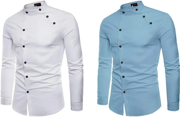 Rebelify_Men_Solid_Casual_Mandarin_Collar_Shirt_||_Combo_Shirt_(Pack_of_2)_Sky_Blue,_White