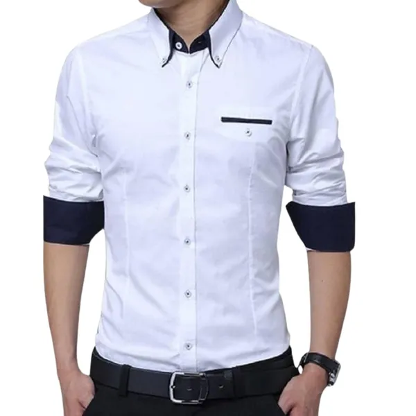 Rebelify_Men's_Cotton_Blend_Collared_Neck_Button-Down_Full_Sleeve_Regular_Fit_Solid_Casual_Shirt_-_Stylish_Comfortable_Shirt_for_Everyday_Wear