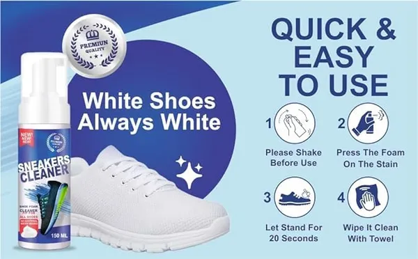 _Quick_Shoe_Cleaning_Kit_|_Shoe_Sneaker_Cleaner_For_White_Shoes_|_Foam_Sneaker_Cleaning_Kit_|_Suitable_For_Nubuck,_Canvas,_Knit,_Trainers_&_Sports_Shoes_|_With_Brush,150_Ml_(Shoes_Cleaner_Foam)