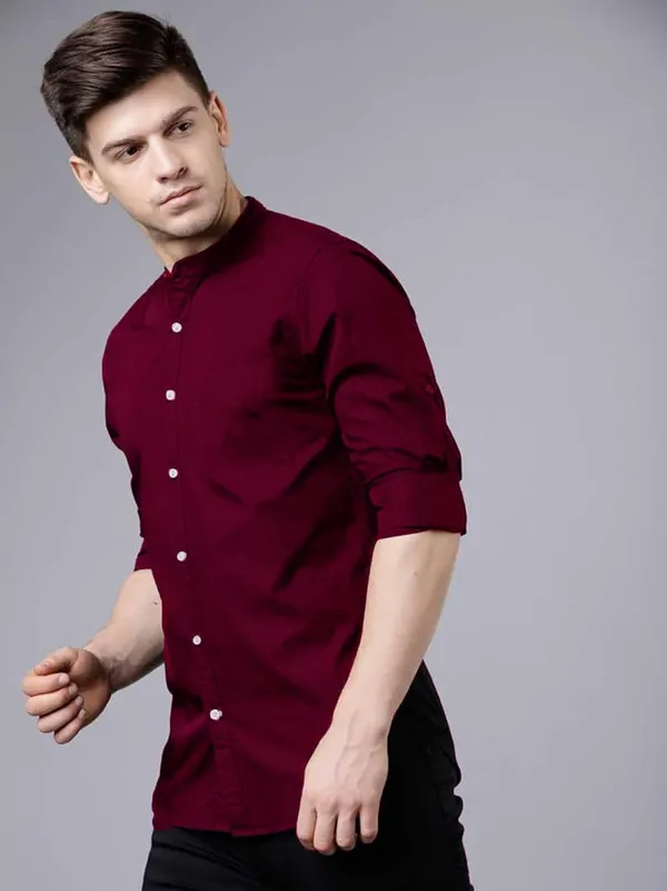 Rebelify_Men's_Cotton_Blend_Regular_Fit_and_Button_Down_Long_Sleeve_Mandarian_Neck_Chinese_Collard_S_to_XL_Size_Shirt._(PC_$Parent)
