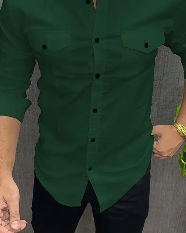 Rebelify_Double_Pocket_with_Flap_Men_Casual_Cotton_Shirt_||_Dual_Pocket_Shirt_Shirt_Green