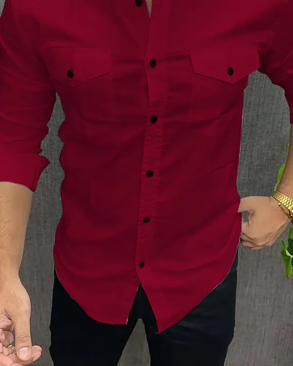 Rebelify_Double_Pocket_with_Flap_Men_Casual_Cotton_Shirt_||_Dual_Pocket_Shirt_Shirt_Maroon