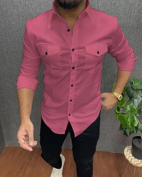 Rebelify_Double_Pocket_with_Flap_Men_Casual_Cotton_Shirt_||_Dual_Pocket_Shirt_Shirt_Pink