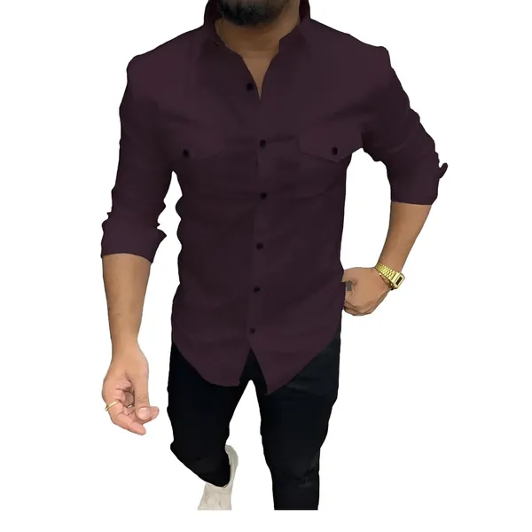 Rebelify_Double_Pocket_with_Flap_Men_Casual_Cotton_Shirt_||_Dual_Pocket_Shirt_Shirt_Purple