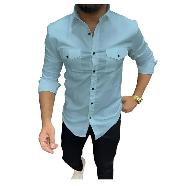 Rebelify_Double_Pocket_with_Flap_Men_Casual_Cotton_Shirt_||_Dual_Pocket_Shirt_Shirt_Sky_Blue