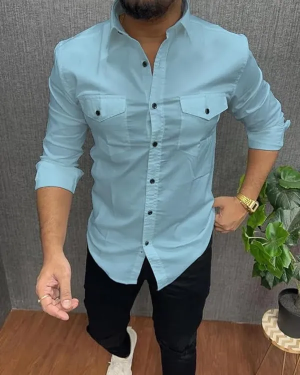 Rebelify_Double_Pocket_with_Flap_Men_Casual_Cotton_Shirt_||_Dual_Pocket_Shirt_Shirt_Sky_Blue