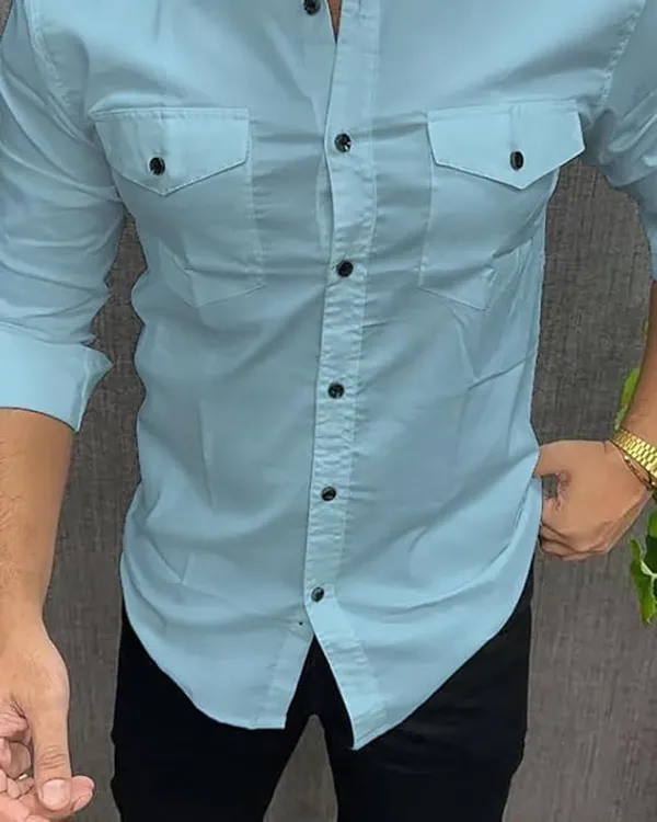 Rebelify_Double_Pocket_with_Flap_Men_Casual_Cotton_Shirt_||_Dual_Pocket_Shirt_Shirt_Sky_Blue