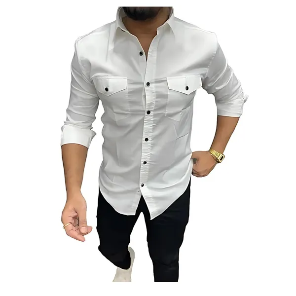 Rebelify_Double_Pocket_with_Flap_Men_Casual_Cotton_Shirt_||_Dual_Pocket_Shirt_Shirt_White