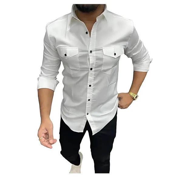 Rebelify_Double_Pocket_with_Flap_Men_Casual_Cotton_Shirt_||_Dual_Pocket_Shirt_Shirt_White