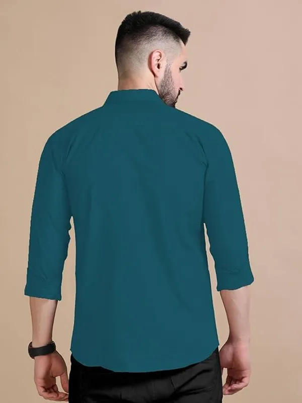 Rebelify_Men's_Double_Pocket_Shirt_�_Classic_Casual_Cotton_Blend_with_Adjustable_Cuffs