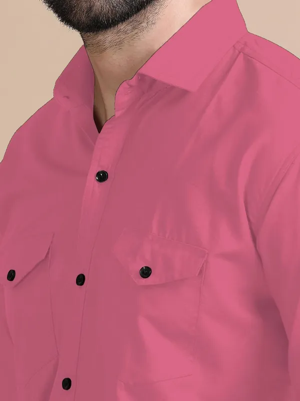 Rebelify_Men's_Cotton_Blend_Shirt_with_Pockets_Full_Sleeves_Collared_Neck_Solid_Pattern_Botton_Down_Closure_Relaxed_Fit_and_Standard_Length_Pink
