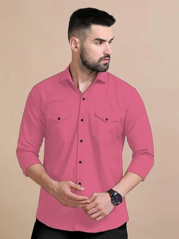 Rebelify_Men's_Cotton_Blend_Shirt_with_Pockets_Full_Sleeves_Collared_Neck_Solid_Pattern_Botton_Down_Closure_Relaxed_Fit_and_Standard_Length_Pink
