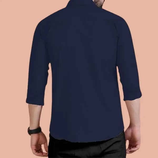 Rebelify_Double_Pocket_Men�s_Casual_Shirt_-_Regular_Fit,_Solid_Spread_Collar,_Versatile_Everyday_Wear,_Comfortable_and_Stylish_Design,_Ideal_for_All_Seasons_Blue
