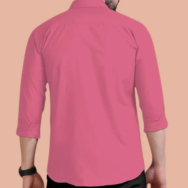 Rebelify_Double_Pocket_Men�s_Casual_Shirt_-_Regular_Fit,_Solid_Spread_Collar,_Versatile_Everyday_Wear,_Comfortable_and_Stylish_Design,_Ideal_for_All_Seasons_Pink