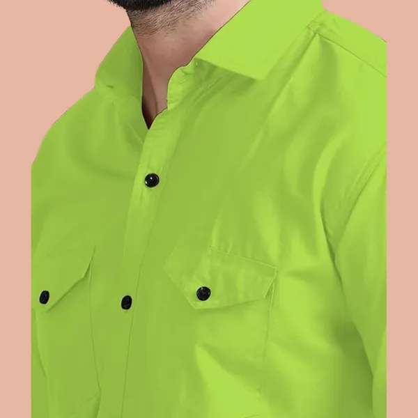 Rebelify_Double_Pocket_Men�s_Casual_Shirt_-_Regular_Fit,_Solid_Spread_Collar,_Versatile_Everyday_Wear,_Comfortable_and_Stylish_Design,_Ideal_for_All_Seasons_Pista