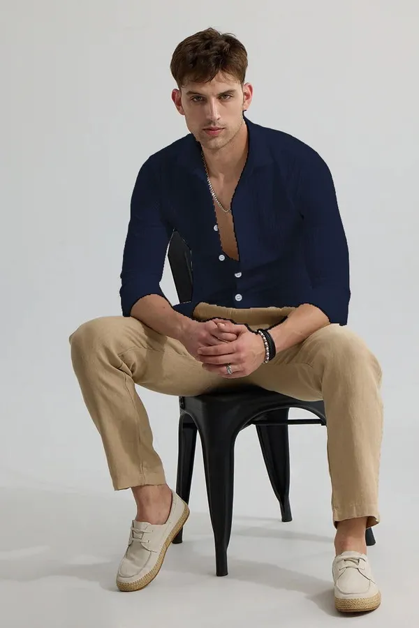 Rebelify_Men's_Cotton_Blend_Regular_Fit_Self_Design_Casual_Shirt_with_Spread_Collar,_Full_Sleeve_Blue
