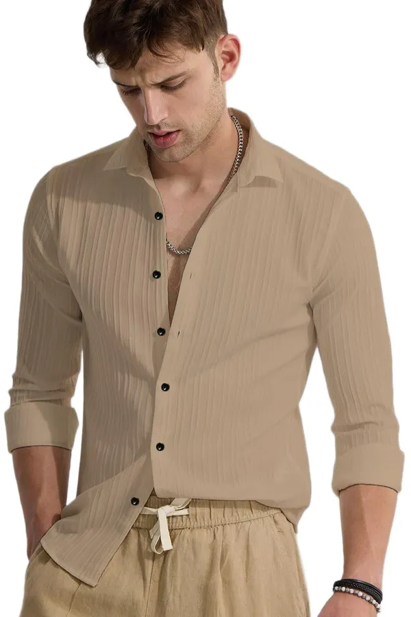 Rebelify_Men's_Cotton_Blend_Regular_Fit_Self_Design_Casual_Shirt_with_Spread_Collar,_Full_Sleeve_Beige