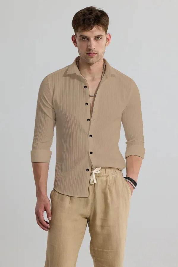 Rebelify_Men's_Cotton_Blend_Regular_Fit_Self_Design_Casual_Shirt_with_Spread_Collar,_Full_Sleeve_Beige
