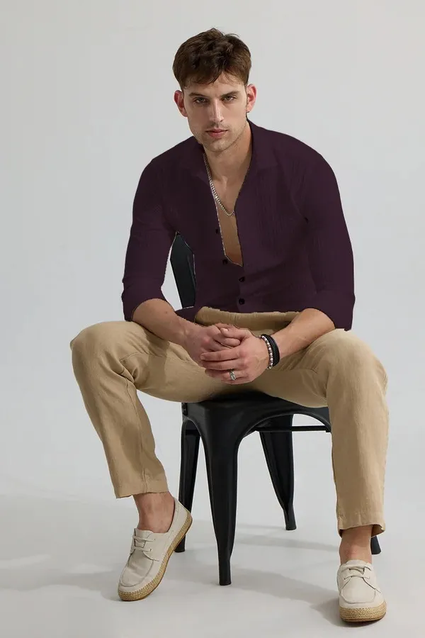 Rebelify_Men's_Cotton_Blend_Regular_Fit_Self_Design_Casual_Shirt_with_Spread_Collar,_Full_Sleeve_Purple