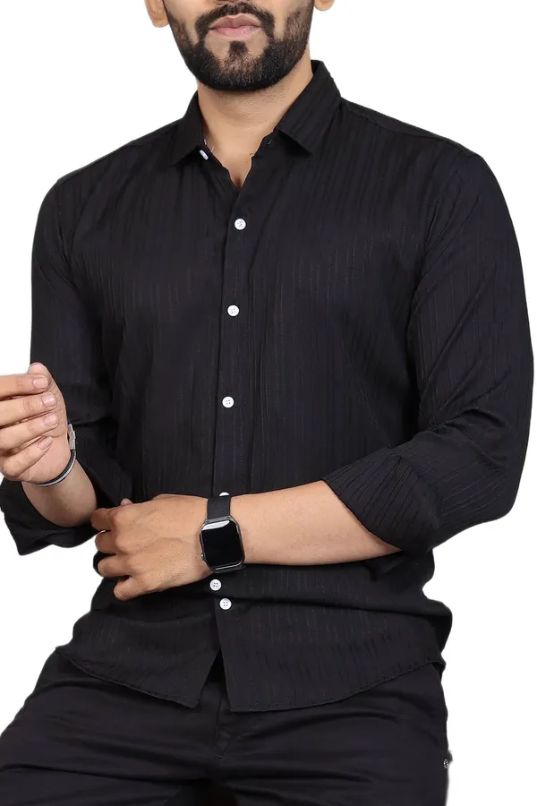 Rebelify_Men�s_Regular_Fit_Polyester_Self-Design_Casual_Shirt,_Spread_Collar,_Full_Sleeve_�_Stylish_Shirt_for_Men,_Casual_&_Office_Wear_Black