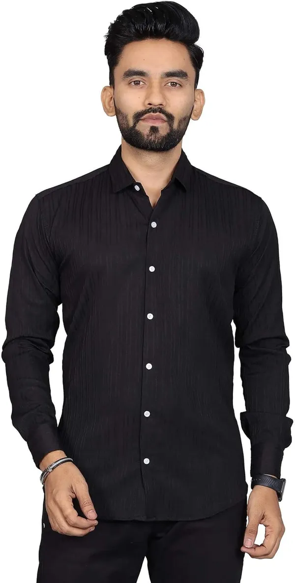 Rebelify_Men�s_Regular_Fit_Polyester_Self-Design_Casual_Shirt,_Spread_Collar,_Full_Sleeve_�_Stylish_Shirt_for_Men,_Casual_&_Office_Wear_Black