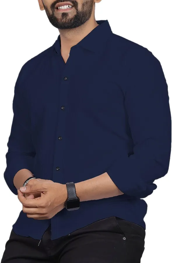 Rebelify_Men�s_Regular_Fit_Polyester_Self-Design_Casual_Shirt,_Spread_Collar,_Full_Sleeve_�_Stylish_Shirt_for_Men,_Casual_&_Office_Wear_Blue