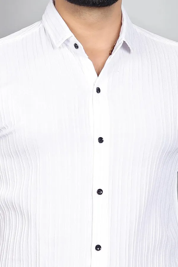 Rebelify_Men�s_Self-Design_Cotton_Blend_Half_Sleeve_Casual_Shirt,_Stylish_Spread_Collar_Plain_Shirt_for_Office_&_Outings_White
