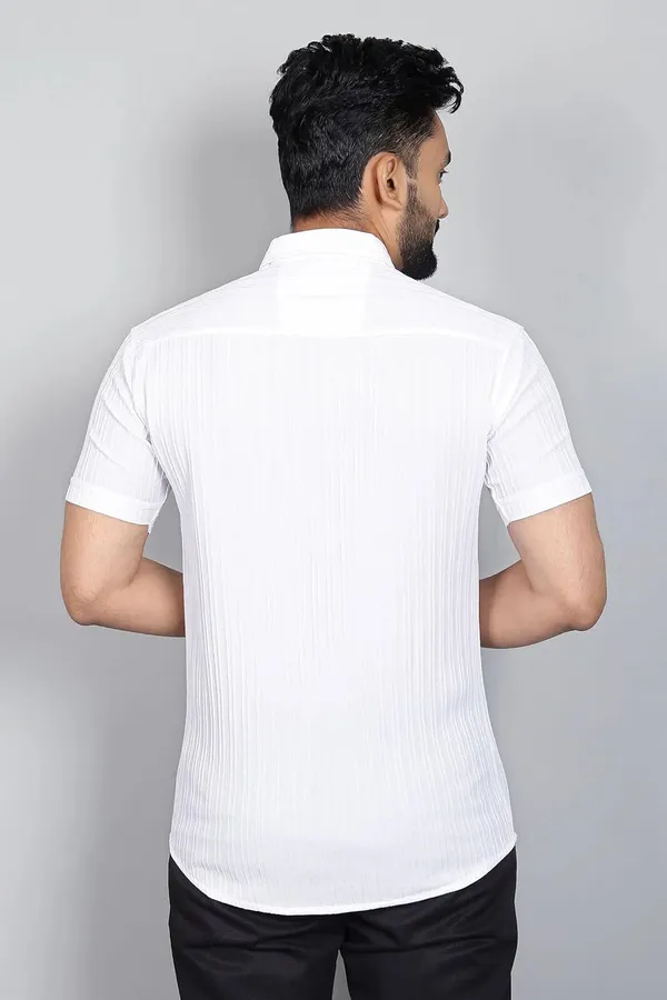 Rebelify_Men�s_Self-Design_Cotton_Blend_Half_Sleeve_Casual_Shirt,_Stylish_Spread_Collar_Plain_Shirt_for_Office_&_Outings_White