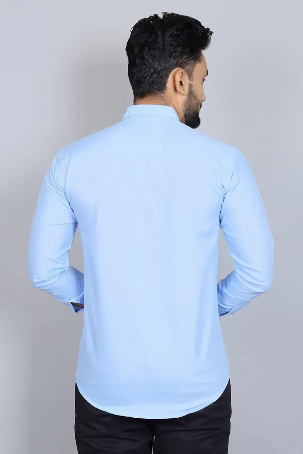 Rebelify_Men�s_Cotton_Blend_Regular_Fit_Solid_Casual_Shirt,_Spread_Collar_Full_Sleeve_Shirt_for_Men_Stylish_Office_Light_Blue