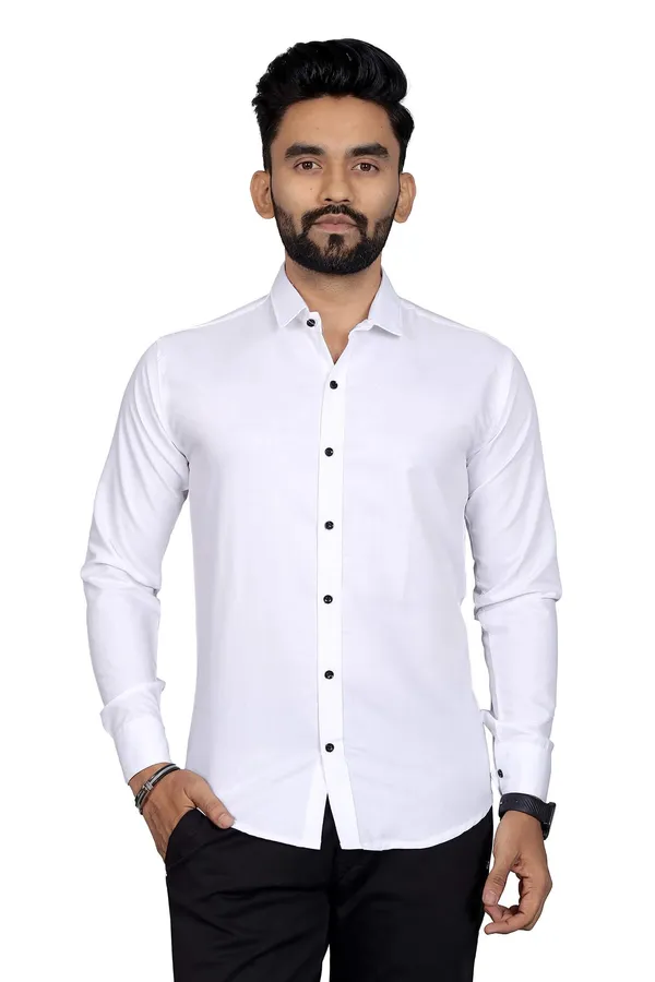 Rebelify_Men�s_Cotton_Blend_Regular_Fit_Solid_Casual_Shirt,_Spread_Collar_Full_Sleeve_Shirt_for_Men_Stylish_Office_White