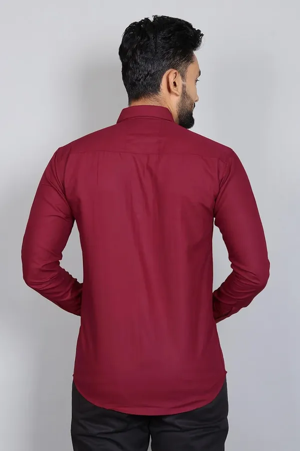Rebelify_Men�s_Cotton_Blend_Solid_Spread_Collar_Regular_Fit_Full_Sleeve_Casual_Shirt_for_Everyday_Wear,_Office,_Travel_and_Outings_Maroon