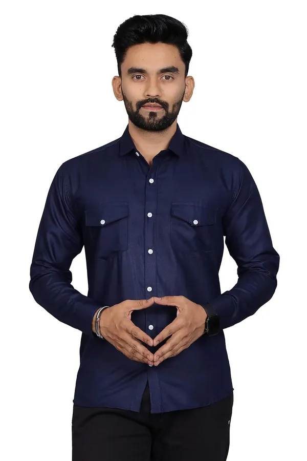 Rebelify_Men�s_Cotton_Blend_Solid_Spread_Collar_Regular_Fit_Full_Sleeve_Casual_Shirt_for_Everyday_Wear,_Office,_Travel_and_Outings