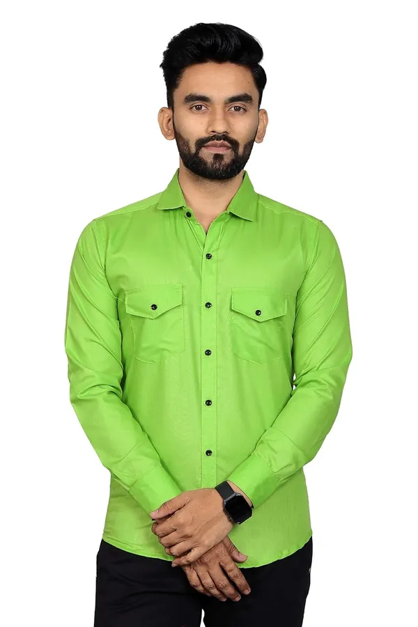 Rebelify_Men�s_Cotton_Blend_Solid_Spread_Collar_Regular_Fit_Full_Sleeve_Casual_Shirt_for_Everyday_Wear,_Office,_Travel_and_Outings_Pista