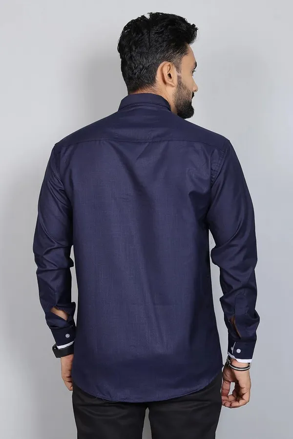 Rebelify_Men�s_Cotton_Blend_Regular_Fit_Solid_Spread_Collar_Casual_Shirt_with_Full_Sleeves,_Ideal_and_Office_Use_Blue