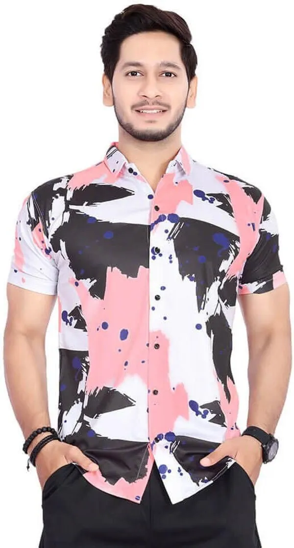 Rebelify_Men's_Lycra_Blend_Regular_Fit_Printed_with_Spread_Collar_Half_Sleeve_Casual_Shirt,_Soft_Stretchable_and_Comfortable_Shirt_for_Men_Multicolour