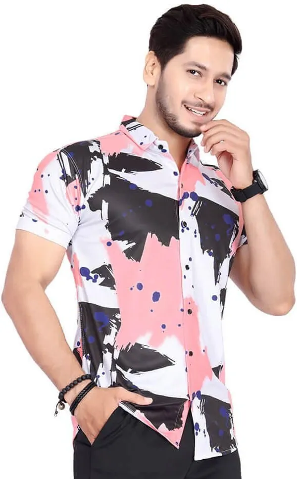 Rebelify_Men's_Lycra_Blend_Regular_Fit_Printed_with_Spread_Collar_Half_Sleeve_Casual_Shirt,_Soft_Stretchable_and_Comfortable_Shirt_for_Men_Multicolour